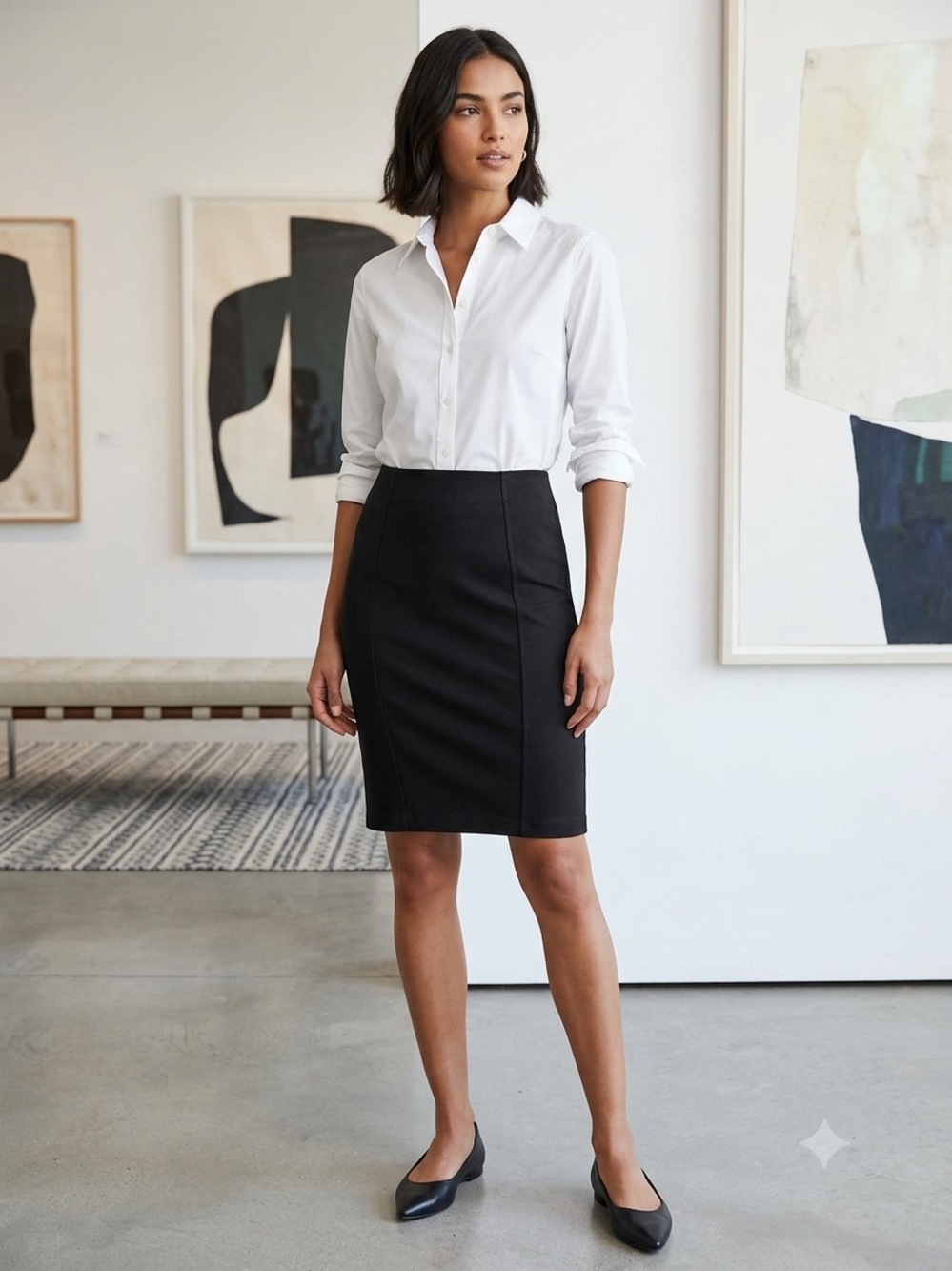 Maurices- Classic Black Pencil Skirt - Women's Tailored Workwear